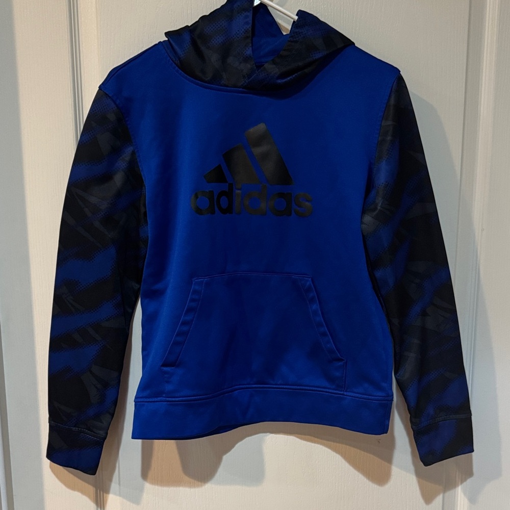 Adidas boys Cobalt Blue and Black Hoodie
